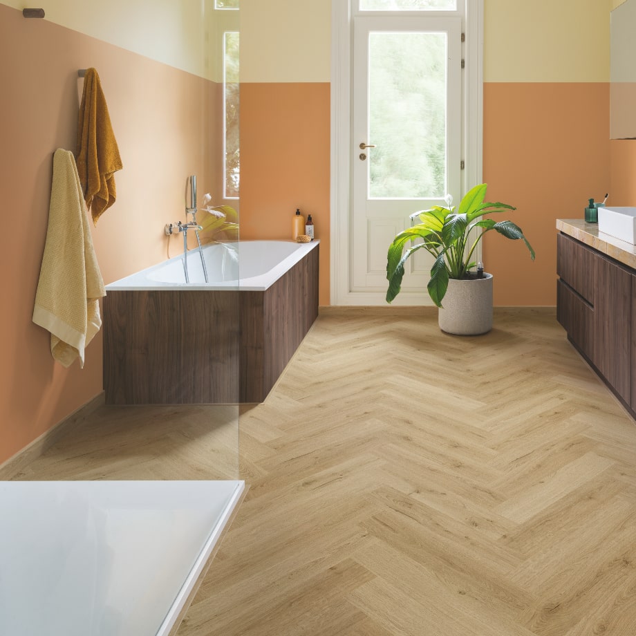 Кварц виниловый пол Quick-Step Alpha Vinyl Ciro AVHBU40362 Эко Беж в интерьере 3