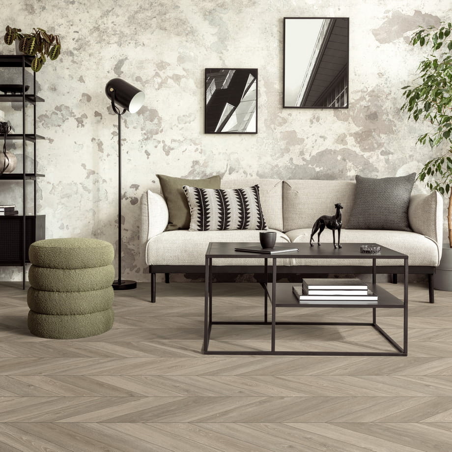Кварцвинил SPC Floor Marne 2195 Aberhof Chevron в интерьере