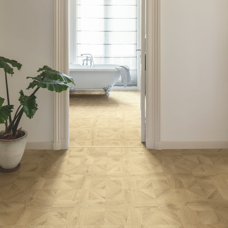 Ламинат Quick-Step Дуб Песочный Брашированный IPU4142 Impressive patterns Ultra в интерьере 2