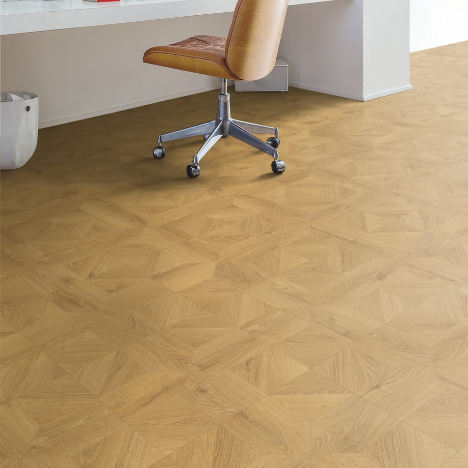 Ламинат Quick-Step Дуб Природный Бежевый Брашированный IPU4143 Impressive patterns Ultra в интерьере