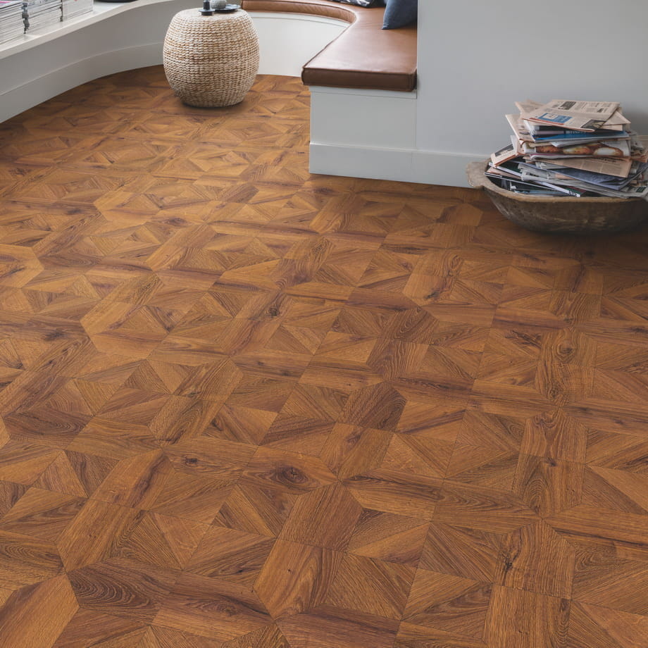 Ламинат Quick-Step Дуб Медный Брашированный IPU4144 Impressive patterns Ultra в интерьере