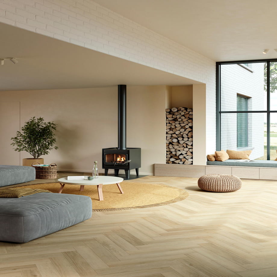 Виниловый пол BerryAlloc Sorrento 60002242 Zenn Click Comfort 55 Herringbone в интерьере