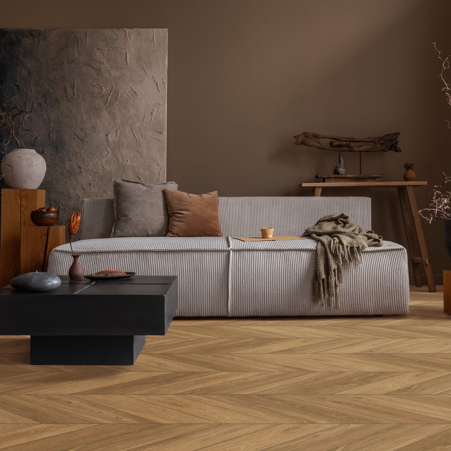 Кварцвинил SPC Floor Ardennes 2197 Aberhof Chevron в интерьере
