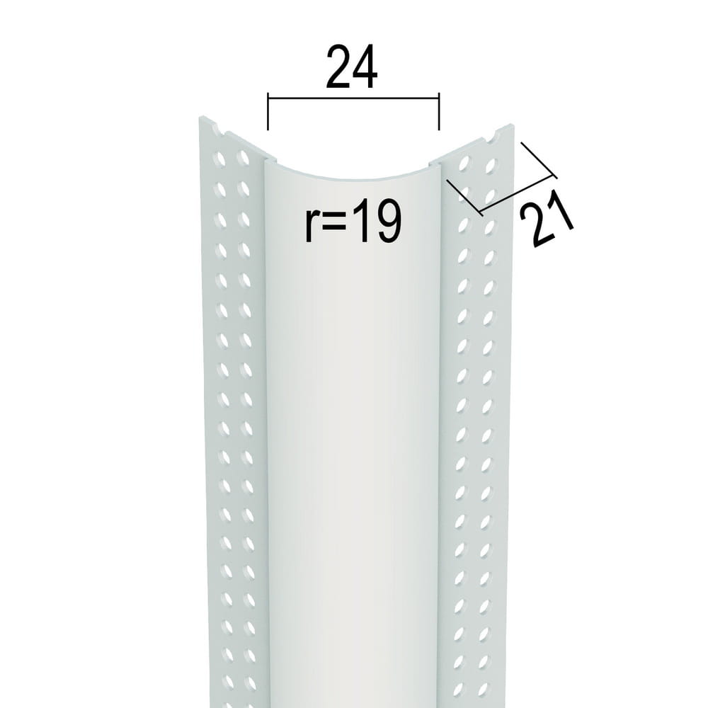 Protektor 3776 (Trim-tex) Профиль угловой Bullnose размеры