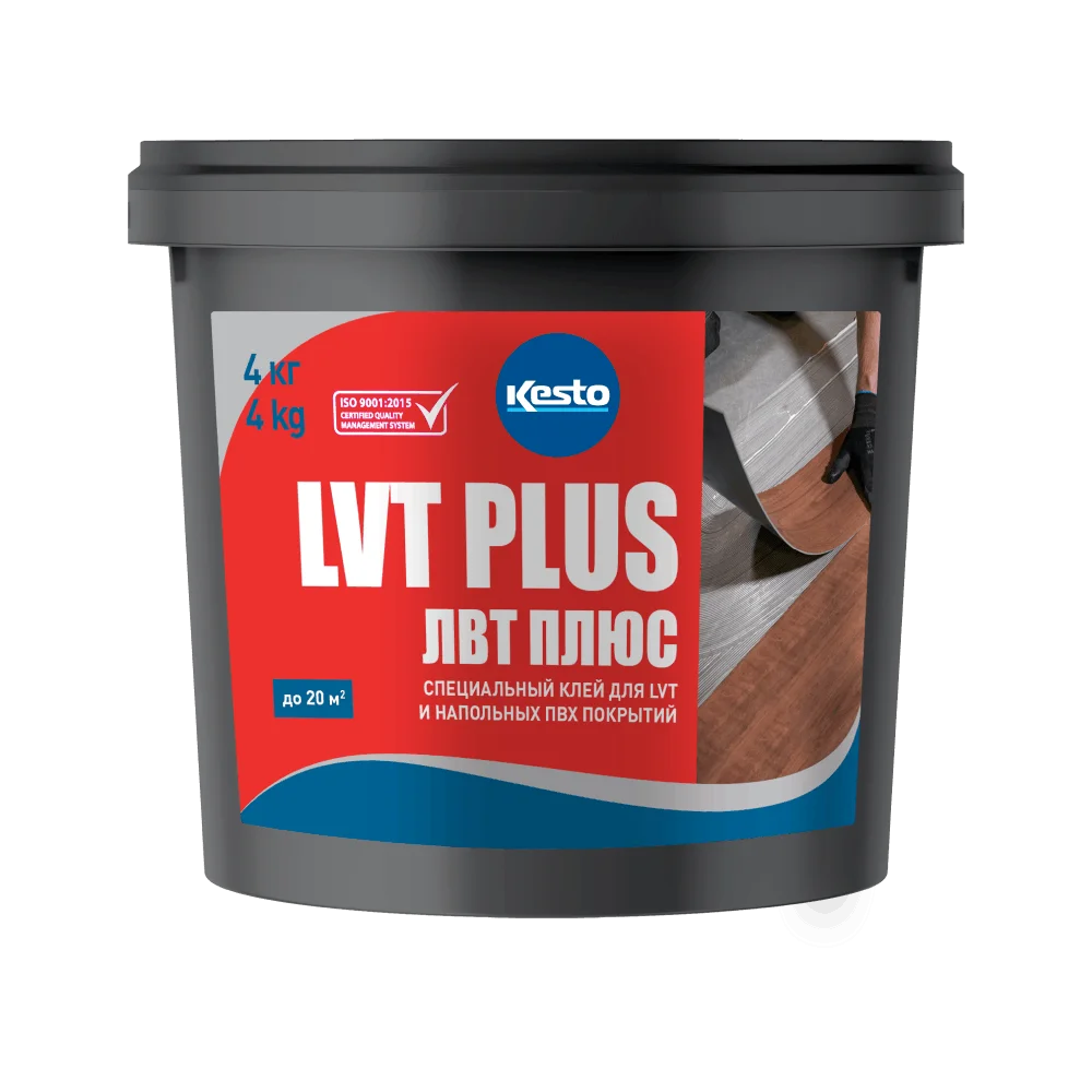 Клей для виниловых покрытий Kesto LVT Plus 4kg вид на полу