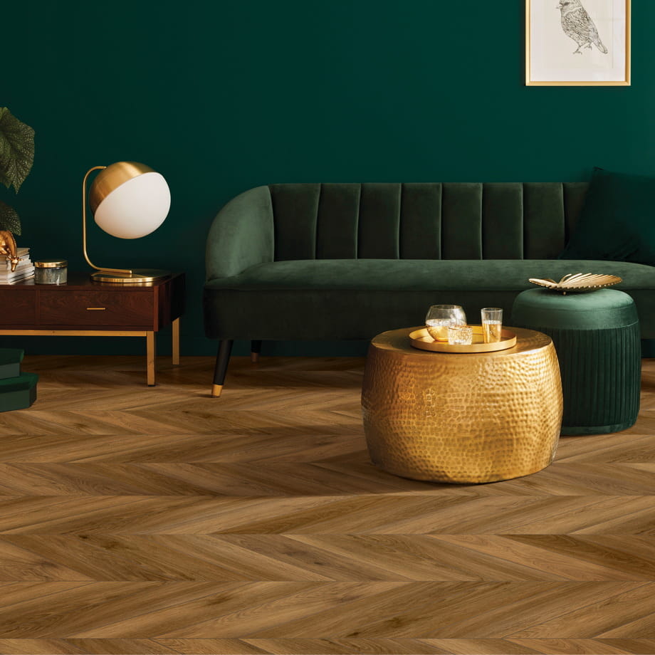 Кварцвинил SPC Floor Austerlitz 1600 Aberhof Chevron в интерьере